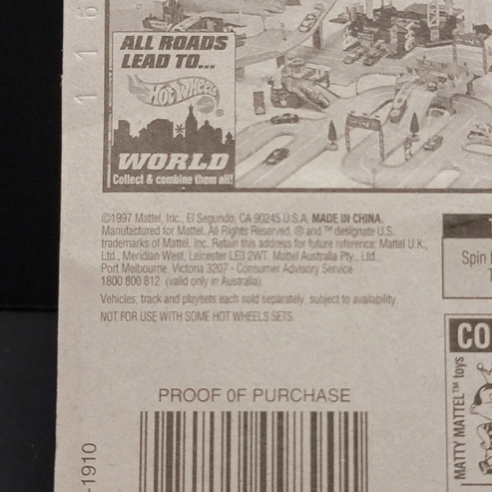 VINTAGE 1998 Hot Wheels Tipper Collector 712
